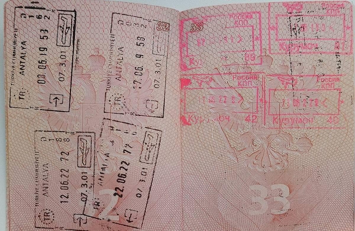 Passport with visa stamps