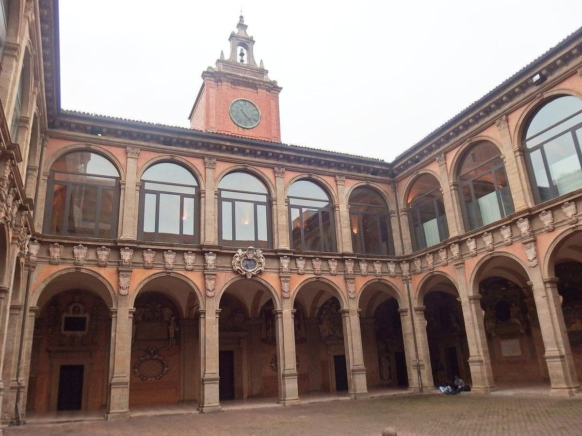 The Archiginnasio courtyard in Bologna