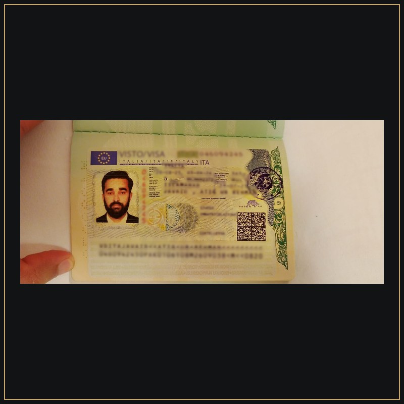 Italy student visa — visa granted (details blurred for privacy)