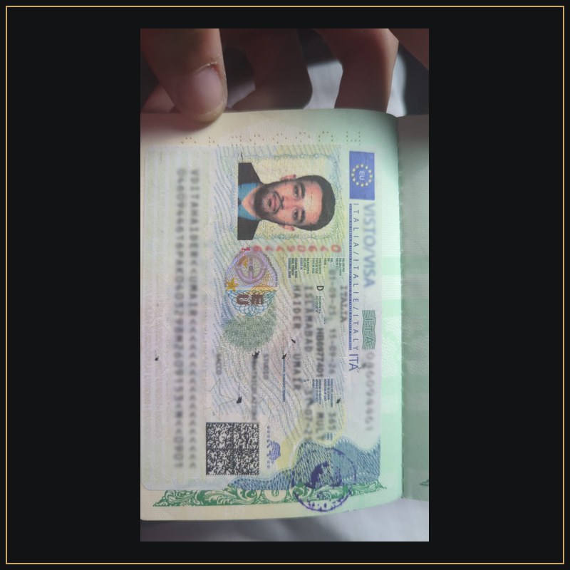 Italy student visa — visa granted (details blurred for privacy)